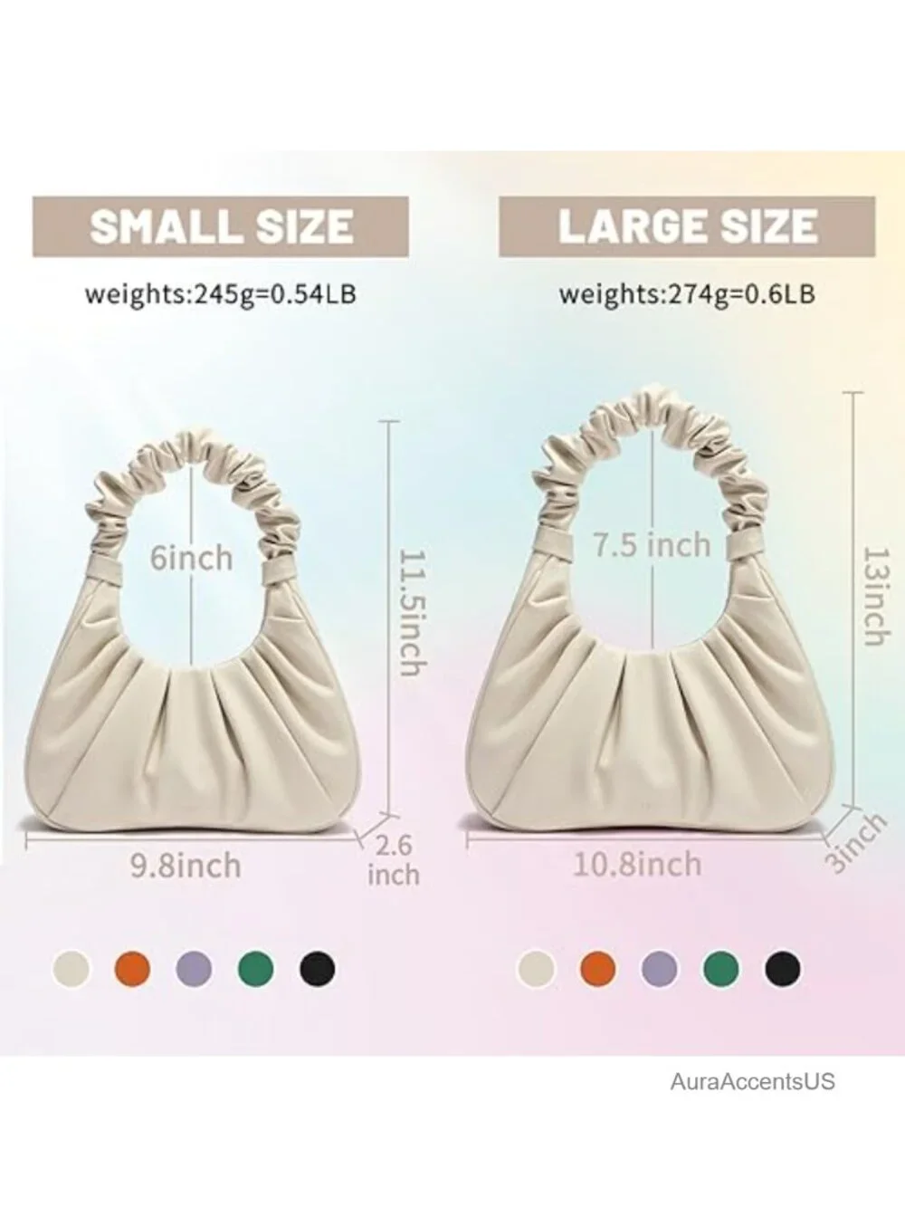 Faux Leather Mini Hobo Tote Shoulder Bag with Zipper Closure